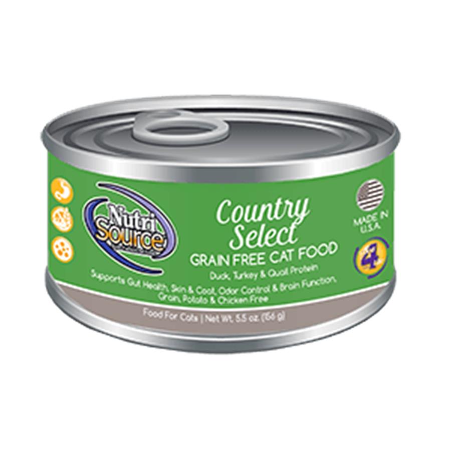 NutriSource Grain Free County Select Canned Cat Food 12 5.5 oz Case