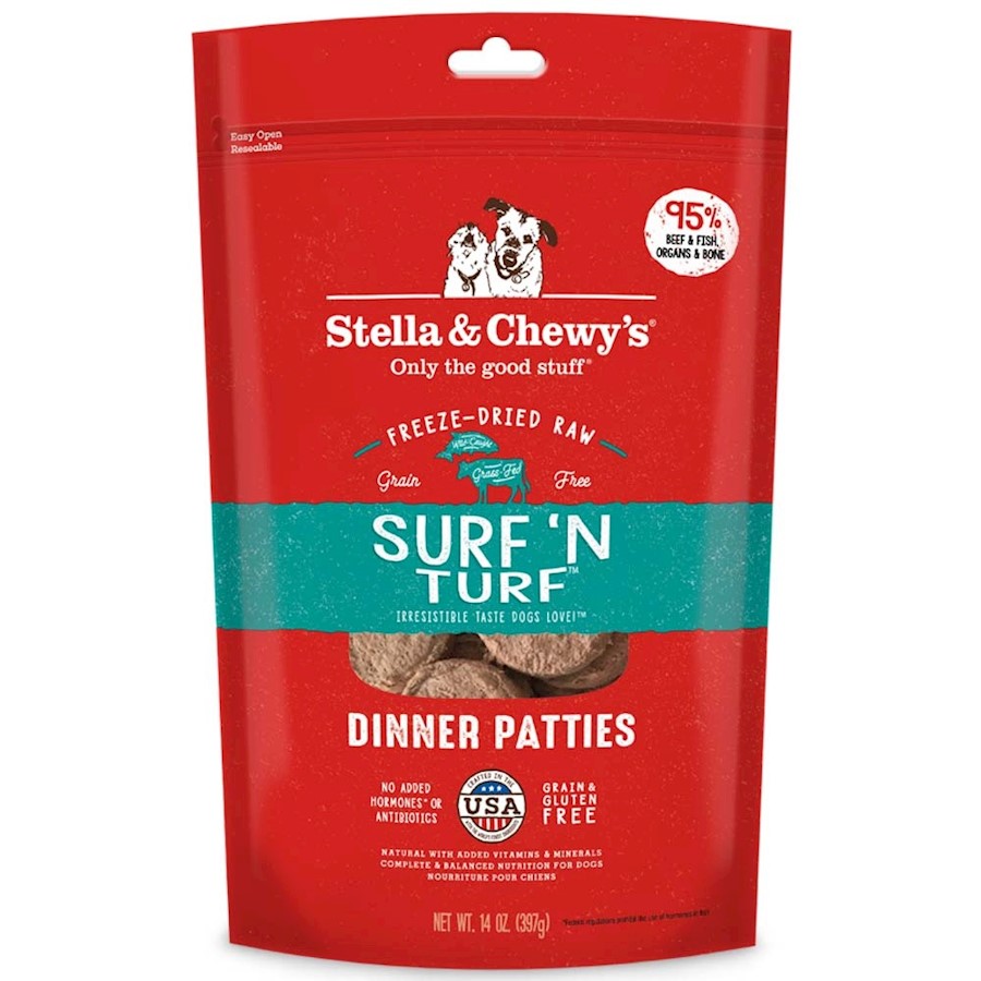 Buy Stella Chewy's Surf 'N Turf Grain Free Dinner Patties Freeze