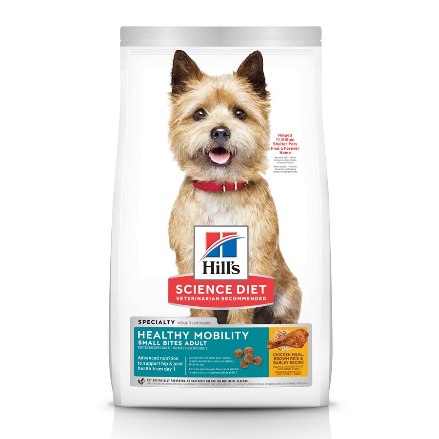 Hill s Science Diet Adult Healthy Mobility Small Bites Chicken Meal Brown Rice Barley Recipe Dry Dog Food