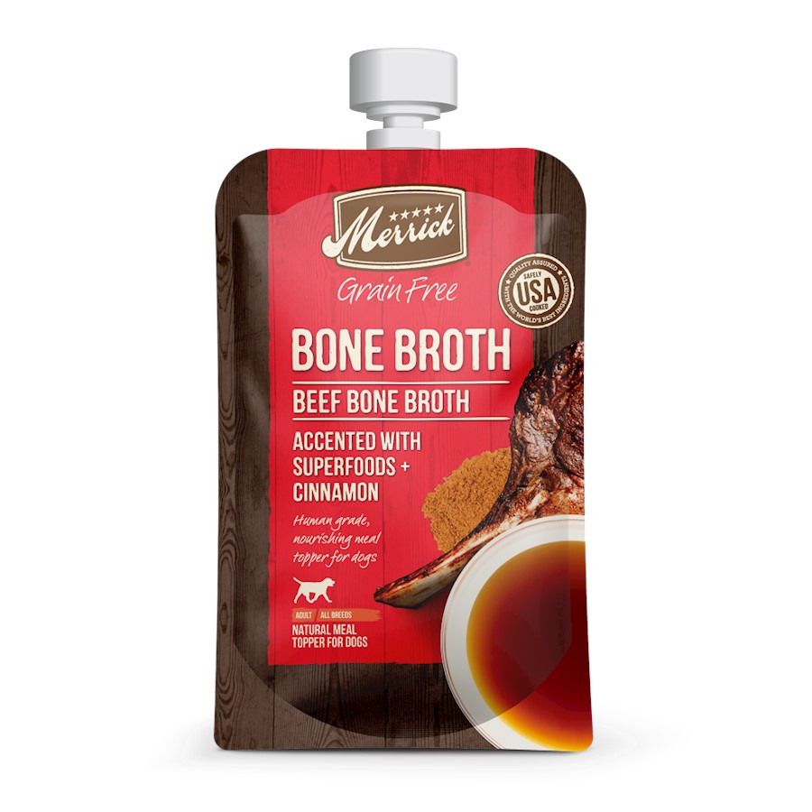 Merrick Grain Free Beef Bone Broth Wet Dog Food Topper