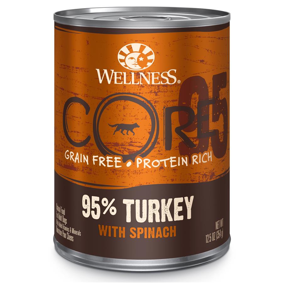 Wellness CORE Grain Free Natural 95% Turkey and Spinach Recipe Wet Canned Dog Food
