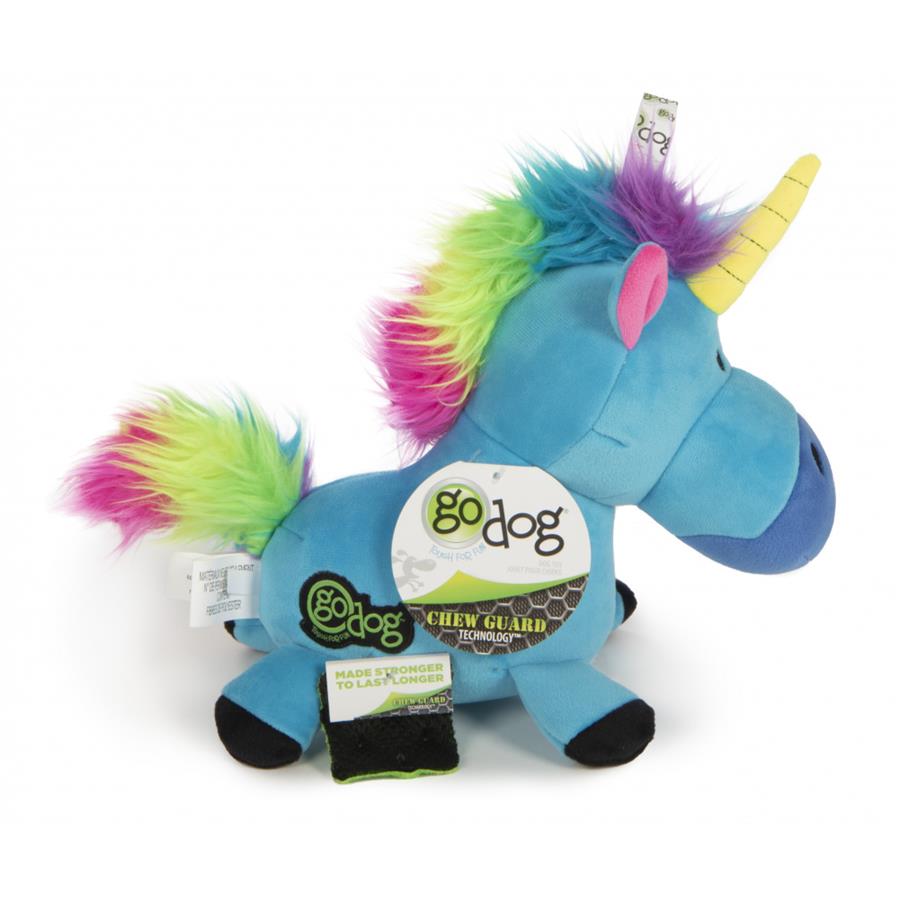 Buy Go Dog Unicorns with Chew Guard Technology Durable Plush Dog Toy with  Squeaker Blue Online | PetCareRx