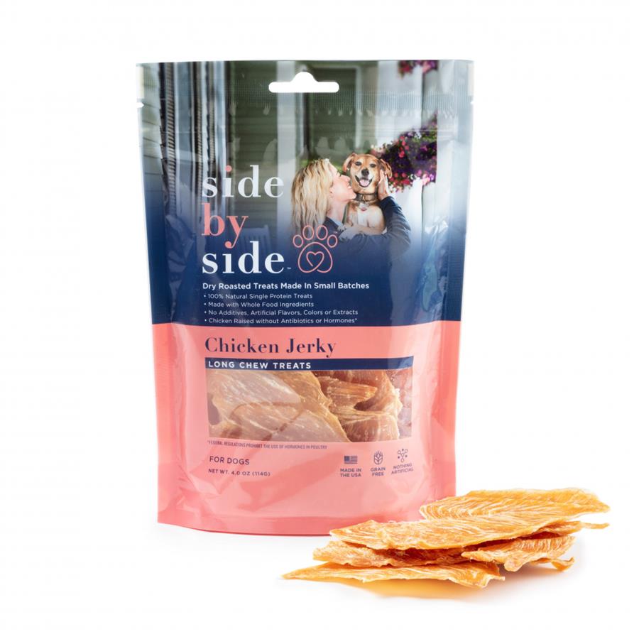 Side By Side Small Batch Dry Roasted Chicken Jerky Warming Dog Treats Side By Side Small Batch Dry Roasted Chicken Jerky Warming Dog Treats