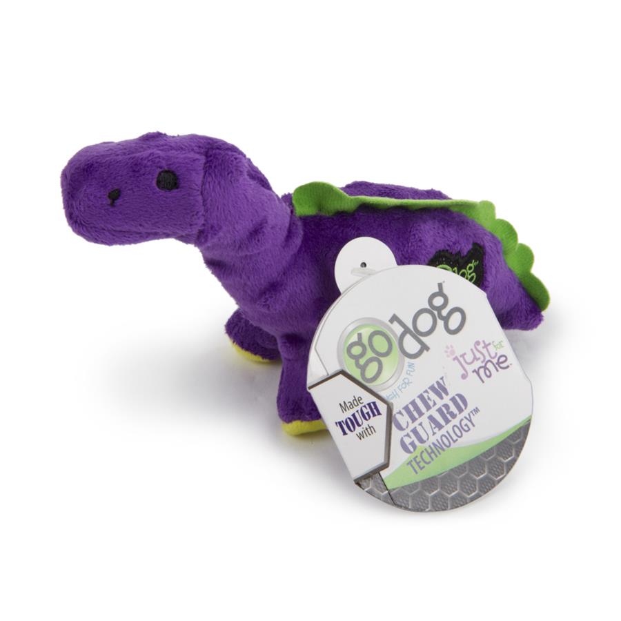 Go Dog Dinos Bruto with Chew Guard Technology Durable Plush Squeaker Dog Toy Purple Mini Just for Me Go Dog Dinos Bruto with Chew Guard Technology Durable Plush Squeaker Dog Toy Purple Mini Just for Me