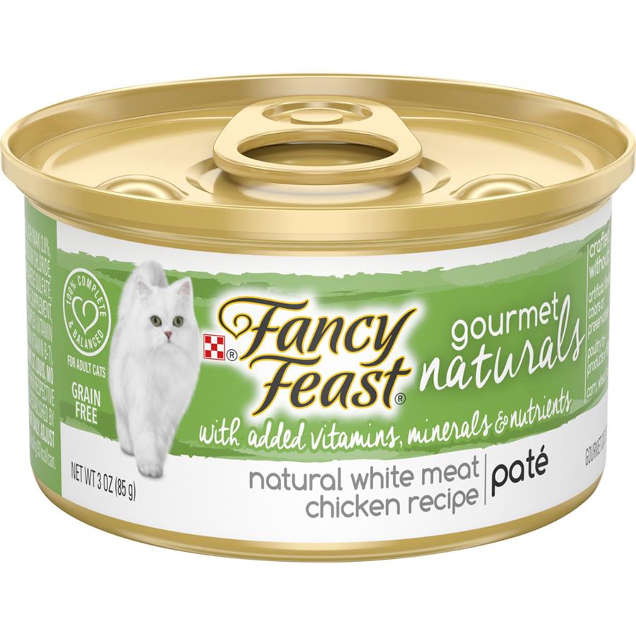Fancy Feast Gourmet Naturals Grain-Free Pate White Meat Chicken Recipe Adult Wet Cat Food Fancy Feast Gourmet Naturals Grain-Free Pate White Meat Chicken Recipe Adult Wet Cat Food