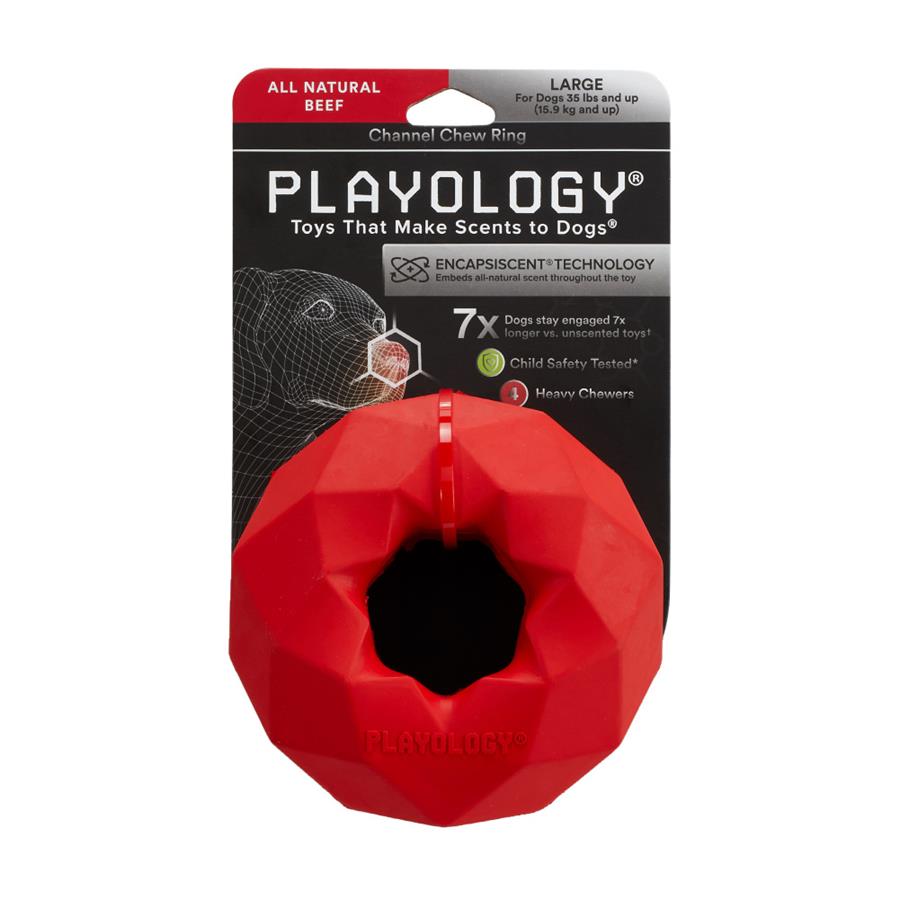 Playology Channel Chew Ring Beef Scented Dog Toy Playology Channel Chew Ring Beef Scented Dog Toy