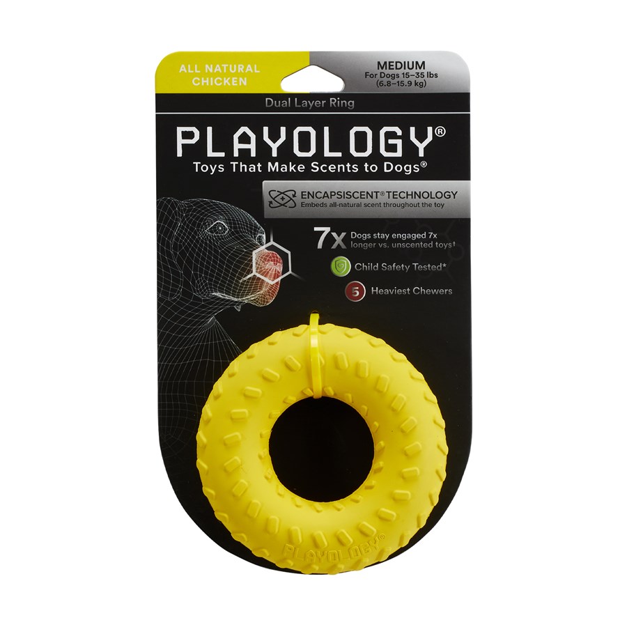 Playology Dual Layer Ring Chicken Scented Dog Toy Playology Dual Layer Ring Chicken Scented Dog Toy