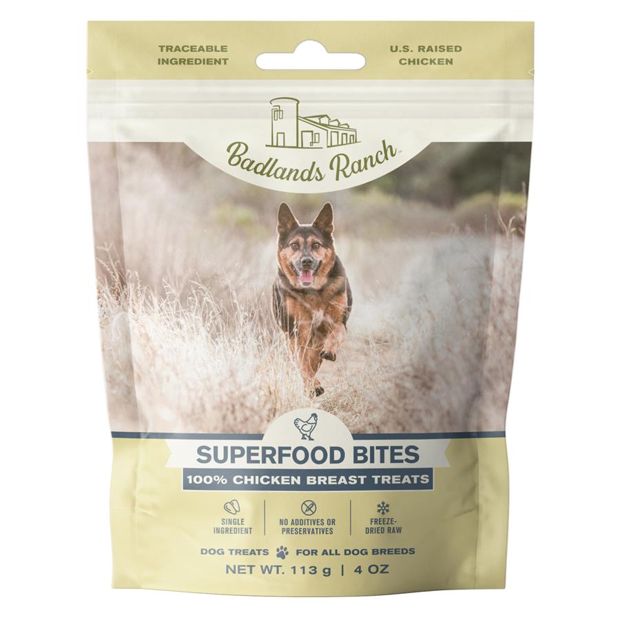 Badlands Ranch Freeze-Dried Raw Superfood Bites 100% Chicken Breast Treats Dog Food